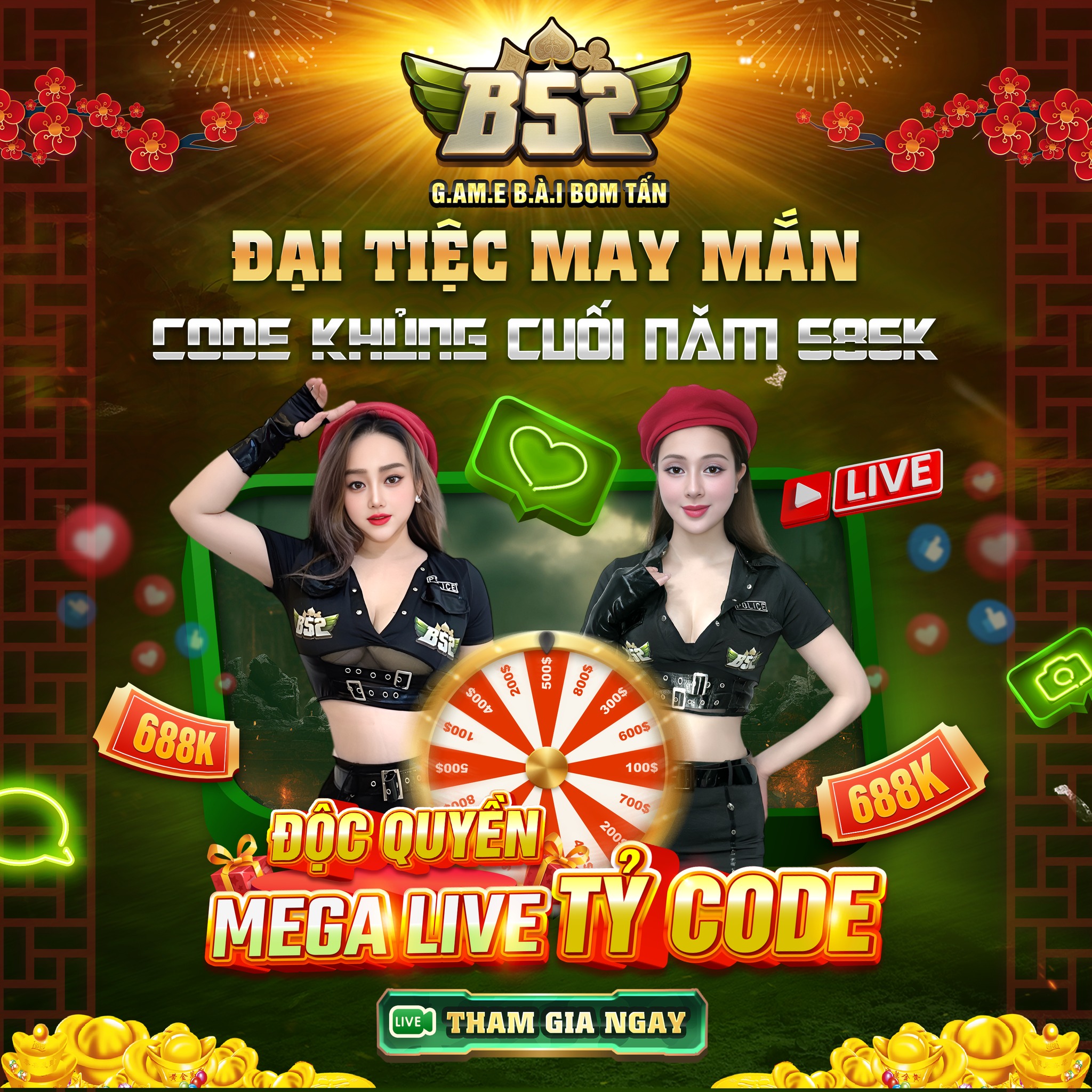 Đại tiệc may mắn săn code khủng cuối năm lên đến 680k
